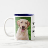 Worlds Best Dog Dad Navy Two Photo Pet Lover Two-Tone Coffee Mug (Left)