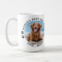 World's Best Dog Dad Paw Prints Custom Pet Photo