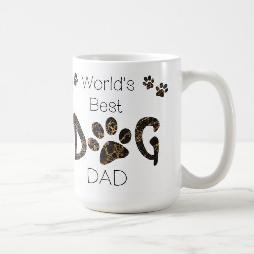 Worlds Best Dog Dad _ Paw Prints _ Dog Lover Coffee Mug