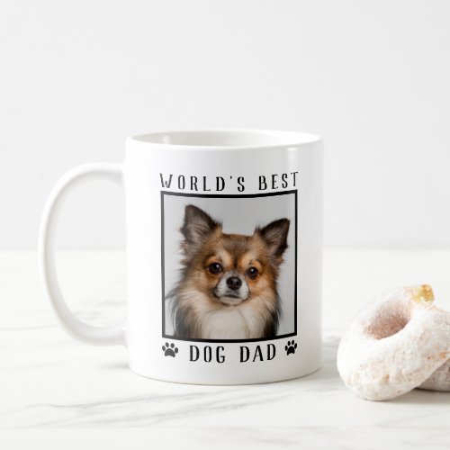 Worlds Best Dog Dad Paw Prints Pet Photo Frame Coffee Mug
