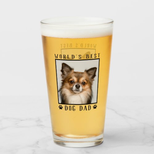 Worlds Best Dog Dad Paw Prints Pet Photo Frame Glass