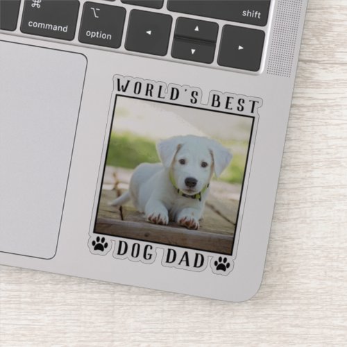 Worlds Best Dog Dad Paw Prints Pet Photo Frame Sticker