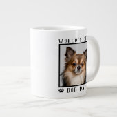 World's Best Dog Dad Paw Prints Pet Photo Giant Coffee Mug (Front Right)