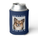 World's Best Dog Dad Paw Prints Pet Photo on Navy Can Cooler World's Best Dog Dad Paw Prints Pet Photo on Navy Can Cooler