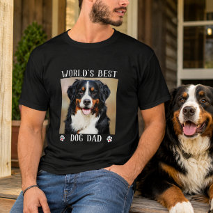 World's Best Dog Dad Paw Prints Pet Photo T-Shirt