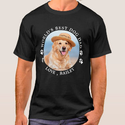 World&#39;s Best Dog Dad Personalized Cute Pet Photo T-Shirt
