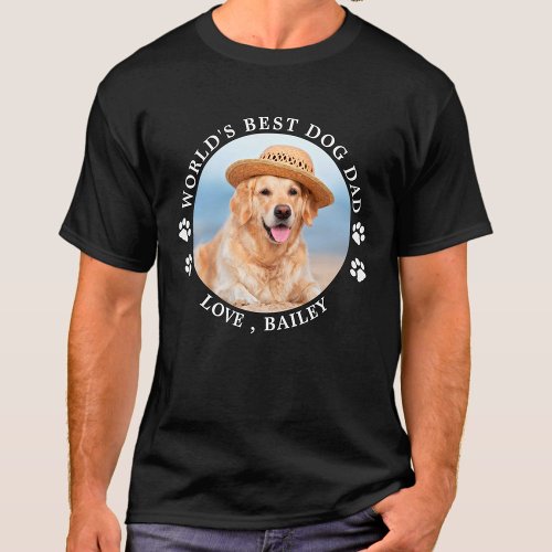 Worlds Best Dog Dad Personalized Cute Pet Photo T_Shirt