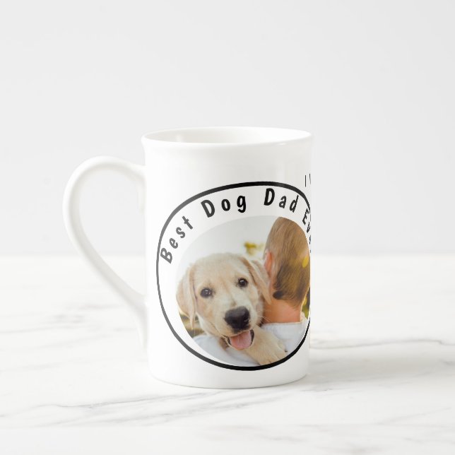 World's Best Dog Dad Personalized Pet PhotO Bone China Mug (Left)
