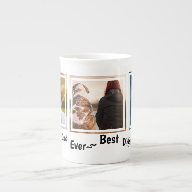 World's Best Dog Dad Personalized Pet Photo Bone China Mug (Front)