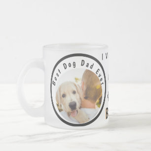 World's Best Dog Dad Personalized Pet Photo Frosted Glass Coffee Mug