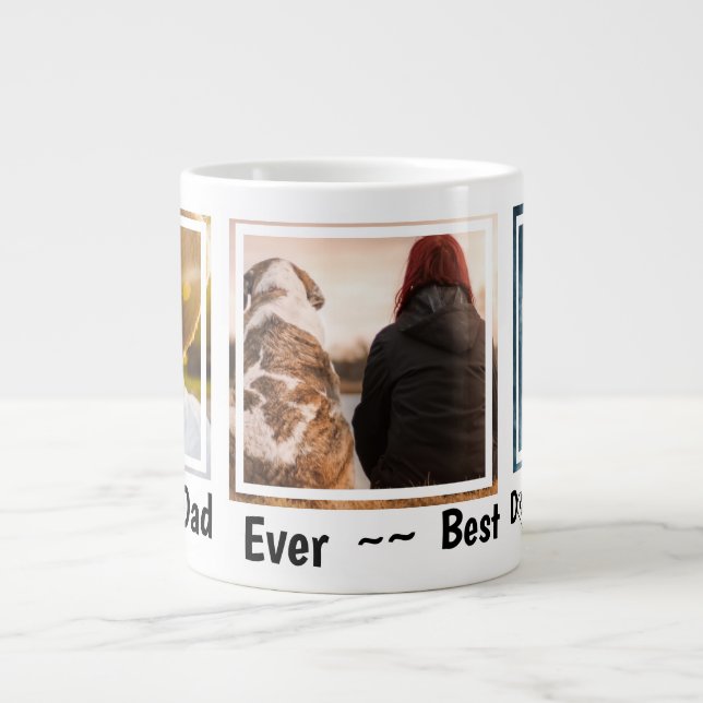 World's Best Dog Dad Personalized Pet Photo Giant Coffee Mug (Front)