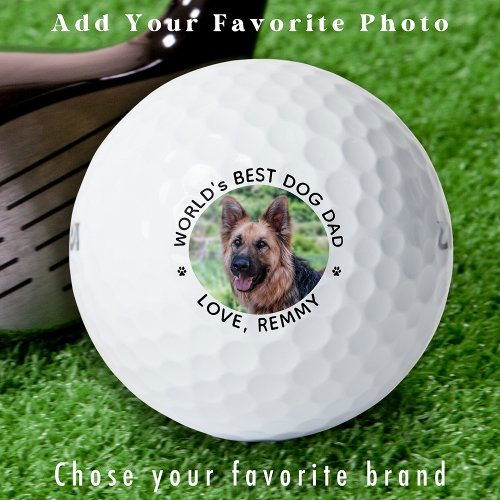 Worlds Best DOG DAD _ Personalized Pet Photo Golf Balls