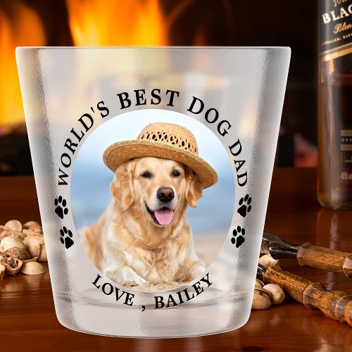 Worlds Best Dog Dad Personalized Pet Photo Shot Glass