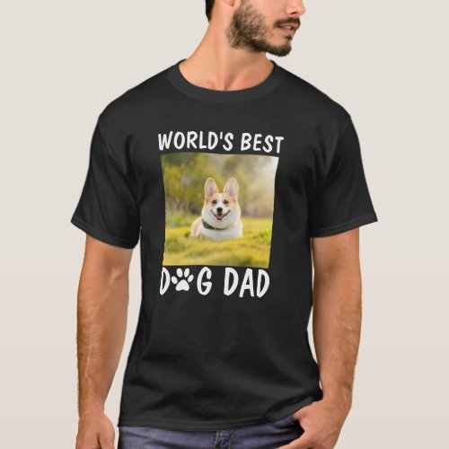 Worlds Best Dog Dad Personalized Pet Photo  T_Shirt