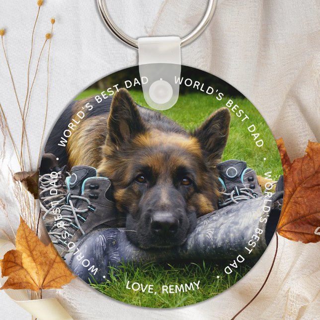 World's Best Dog Dad - Pet Photo - Father's Day Keychain (Creator Uploaded)