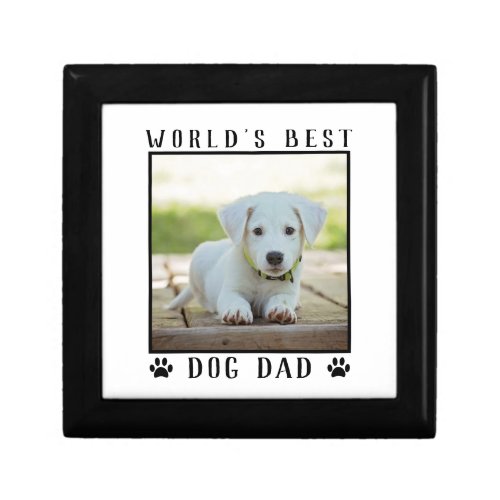 Worlds Best Dog Dad Pet Photo Paw Prints Frame Gift Box