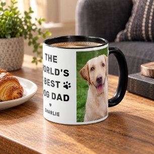 Worlds Best Dog Dad Photo Black Mug