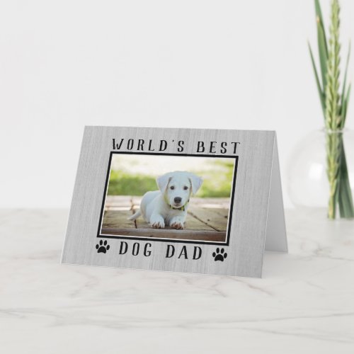 Worlds Best Dog Dad Photo Rustic Fathers Day Card