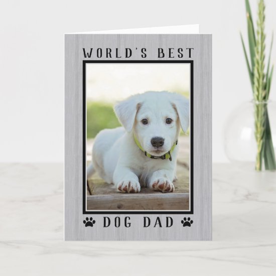 World's Best Dog Dad Rustic Father's Day Photo Card