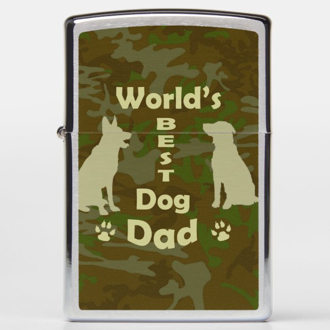 World's Best Dog Dad Zippo Lighter (Front)
