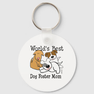 World's Best Dog Foster Mom Keychain