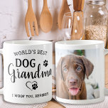 World's Best Dog Grandma Personalized Pet Photo Coffee Mug<br><div class="desc">World's Best Dog Grandma ... Surprise your favorite Dog Grandma this Mother's Day , Christmas or her birthday with this super cute custom pet photo mug. Customize this dog grandma mug with your dog's favorite photo, and name. Great gift from the dog. COPYRIGHT © 2022 Judy Burrows, Black Dog Art...</div>