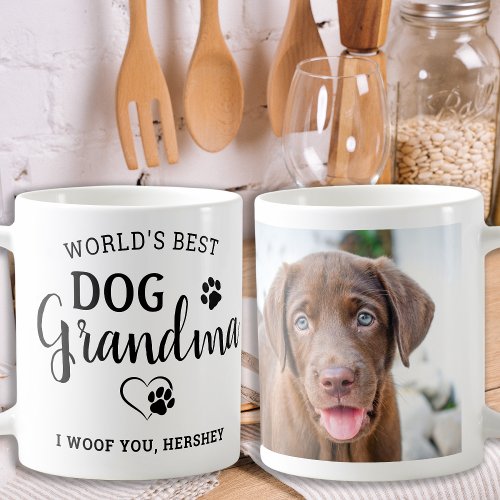 Worlds Best Dog Grandma Personalized Pet Photo Coffee Mug