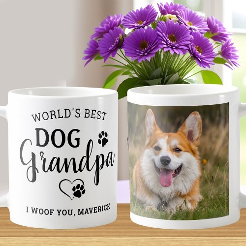 Worlds Best Dog Grandpa Personalized Pet Photo Coffee Mug