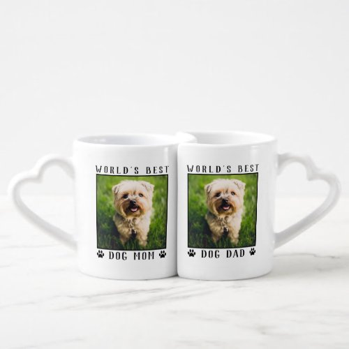 Worlds Best Dog Mom and Dad Pet Photo Coffee Mug Set