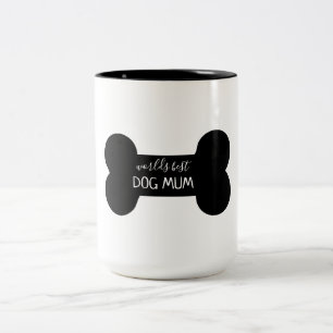World's best dog mom bone Two-Tone coffee mug