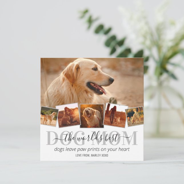 Worlds Best Dog Mom Card (Standing Front)