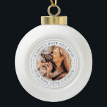 World's Best Dog Mom Classic Simple Photo Ceramic Ball Christmas Ornament<br><div class="desc">This simple and classic design is composed of serif typography and add a custom photo.</div>