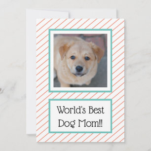 World's Best Dog Mom Coral Striped