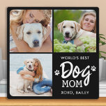 World's Best DOG MOM Custom 3 Photo Collage Plaque<br><div class="desc">World's Best Dog Mom... Surprise your favorite Dog Mom this Mother's Day , Birthday or Christmas with this super cute custom pet photo collage plaque. Customize this dog mom photo plaque with your 3 of your dog's favorite photos, and name. Perfect gift for all dog moms and dog lovers. Great...</div>