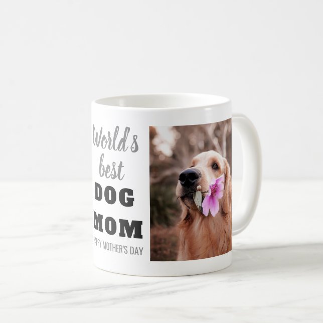 World's Best Dog Mom Mother's Day 2 Photo Coffee Mug (Front Right)