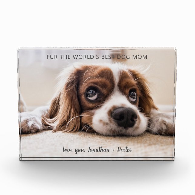 World's Best Dog Mom| Mother's Day Photo Block (Front)
