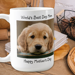 Worlds Best Dog Mom- Mother's Day - Teal Pet Photo Coffee Mug