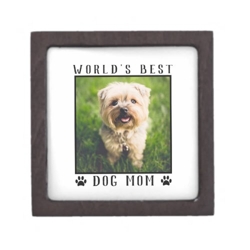 Worlds Best Dog Mom Paw Prints Pet Photo Frame Gift Box