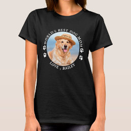 World&#39;s Best Dog Mom Personalized Cute Pet Photo T-Shirt