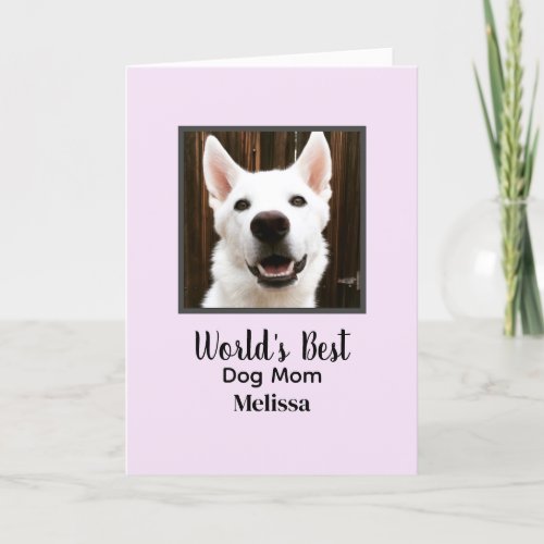 Worlds Best Dog Mom Personalized Pet Mothers Day Holiday Card
