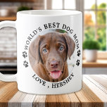 World's Best Dog Mom Personalized Pet Picture Coffee Mug<br><div class="desc">World's Best Dog Mom ... Surprise your favorite Dog Mom this Mother's Day , Christmas or her birthday with this super cute custom pet photo mug. Customize this dog mom mug with your dog's favorite photos, and name. Double sided - you can different photos on each side or the same,...</div>