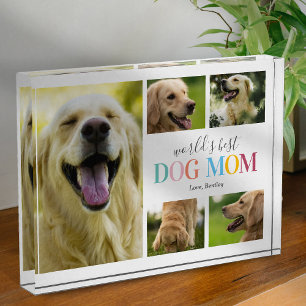 World's Best Dog Mom Photo Collage Block