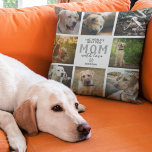 World's Best Dog Mom Photo Collage Throw Pillow<br><div class="desc">Cute doggy mothers day pillow featuring 8 family photos of your pet,  the cute saying "the world's best dog mom",  a paw print,  and the dog's name.</div>