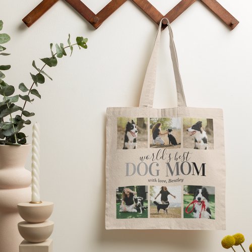 Worlds Best Dog Mom Picture Tote Bag