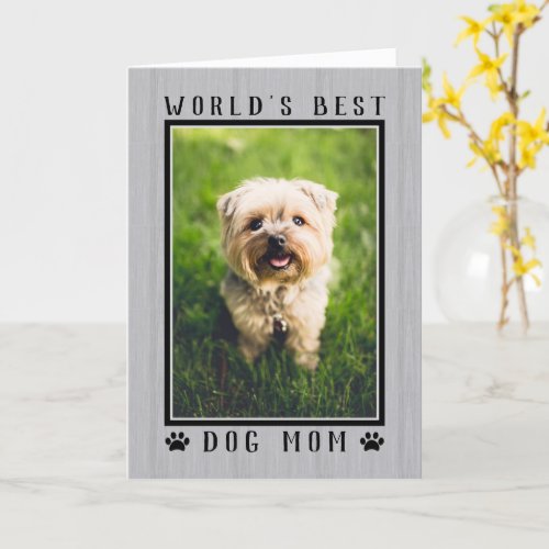 Worlds Best Dog Mom Rustic Mothers Day Photo Card