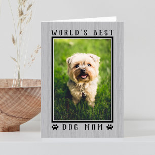 World's Best Dog Mom Rustic Mother's Day Photo Card
