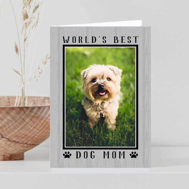 World's Best Dog Mom Rustic Mother's Day Photo Card (World's Best Dog Mom Rustic Mother's Day Photo Card)