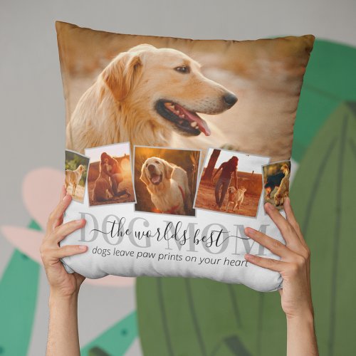 Worlds Best Dog Mom Throw Pillow