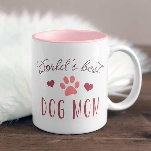 Worlds Best Dog Mom Two_Tone Coffee Mug