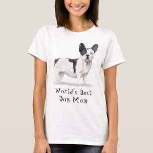 World's Best Dog Mom Watercolor French Bulldog T-Shirt